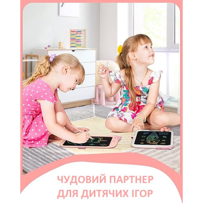 Детский LCD планшет для рисования Beiens Единорог 10” Multicolor розовый (К1009pink) - фото 4