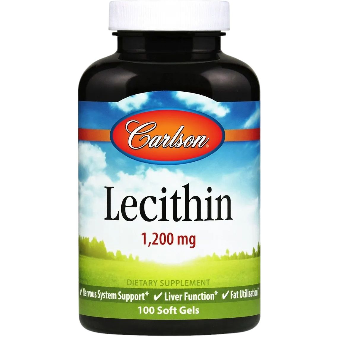 Лецитин Carlson Lecithin 1200 мг 100 желатиновых капсул - фото 1