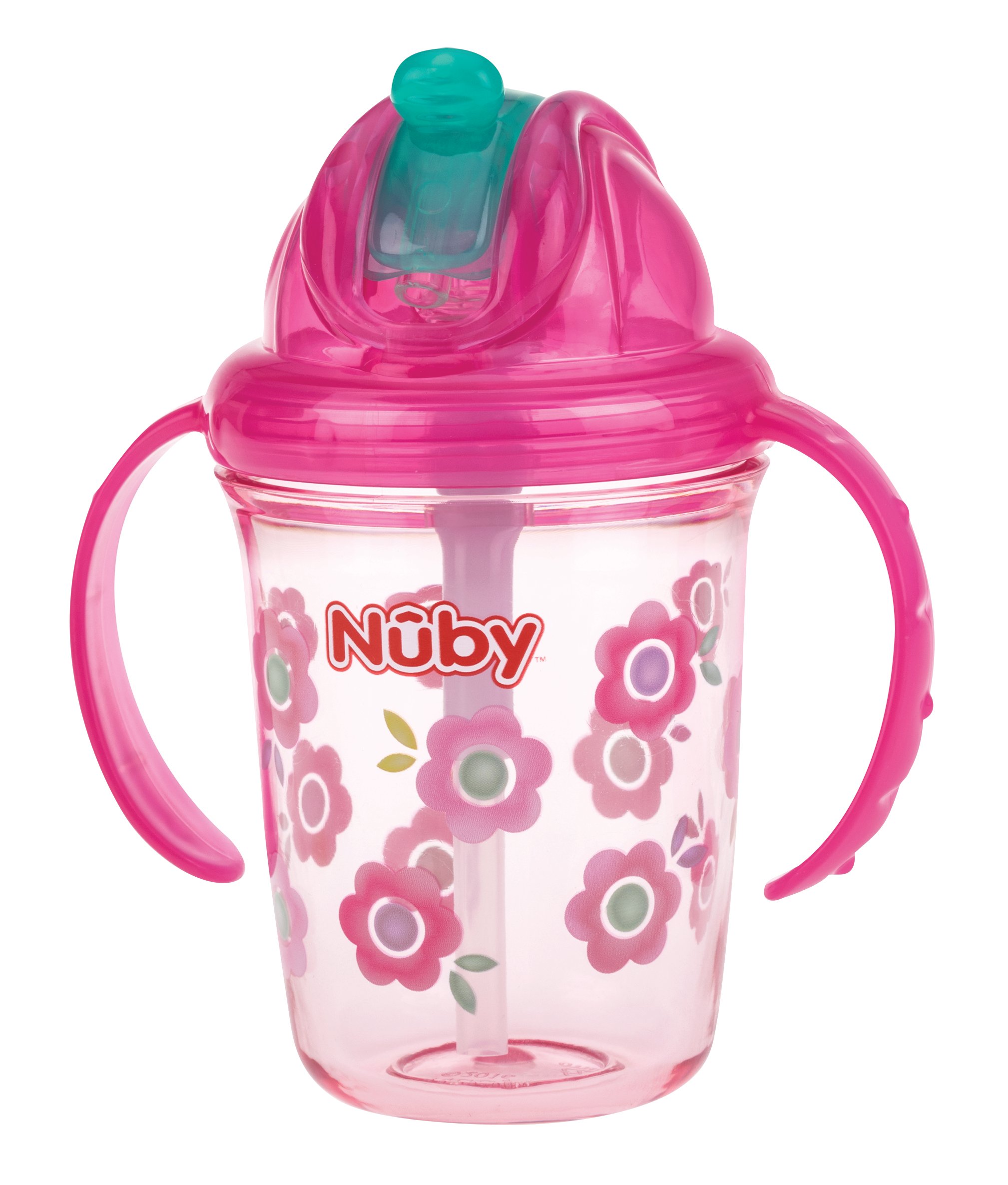 Поїльник Nuby з трубочкою-непроливайкою, 240 мл, рожевий (NV0414017pink) - фото 1