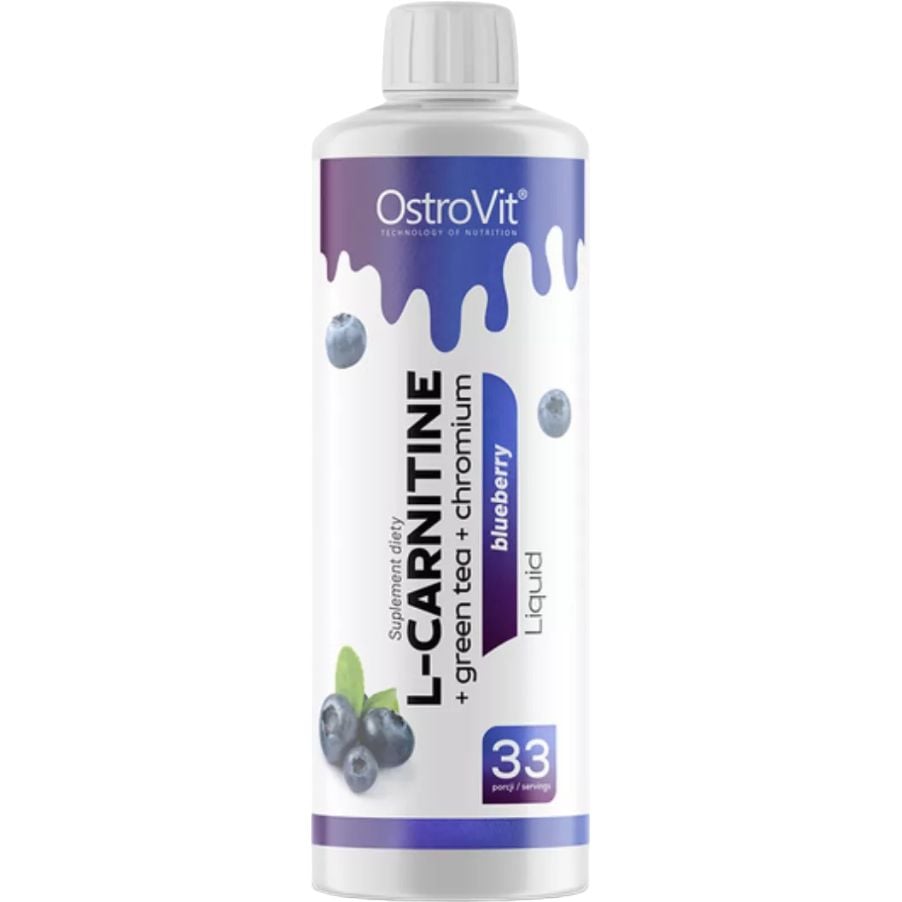 Карнітин OstroVit L-Carnitine + Green tea + Chromium liquid Чорниця 500 мл - фото 1