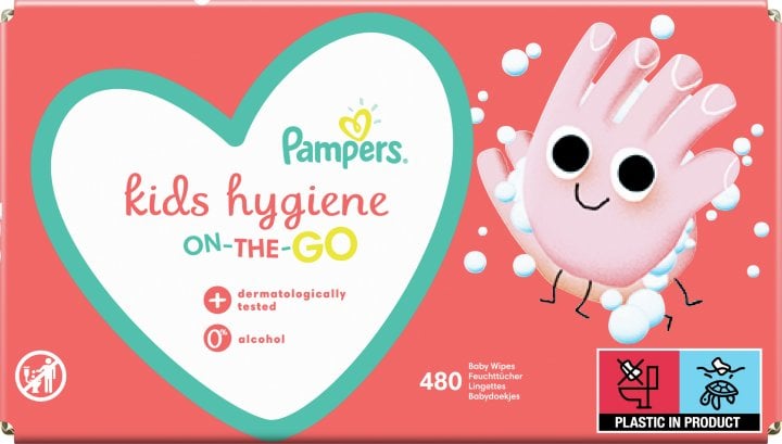 Набір дитячих вологих серветок Pampers Kids Hygiene On-The-Go, 480 шт. (12 упаковок по 40 шт.) - фото 2