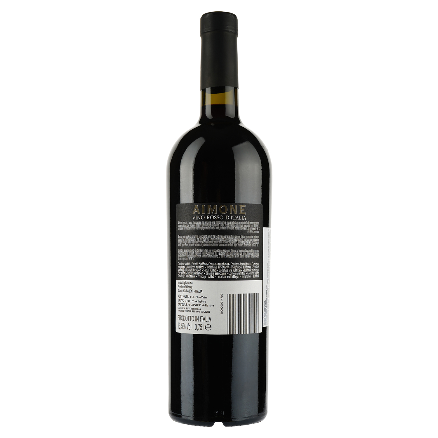 Вино Provinco Italia Aimone Vino Rosso d'Italia, красное, сухое, 12,5%, 0,75 л - фото 2