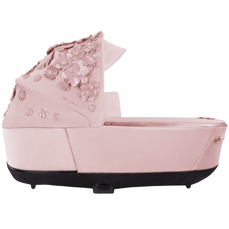 Люлька Cybex Priam Lux Simply flowers pink + Комплект текстиля Cybex Priam Simply flowers pink + Шасси Cybex Priam с каркасом LS RBA Rosegold - фото 3