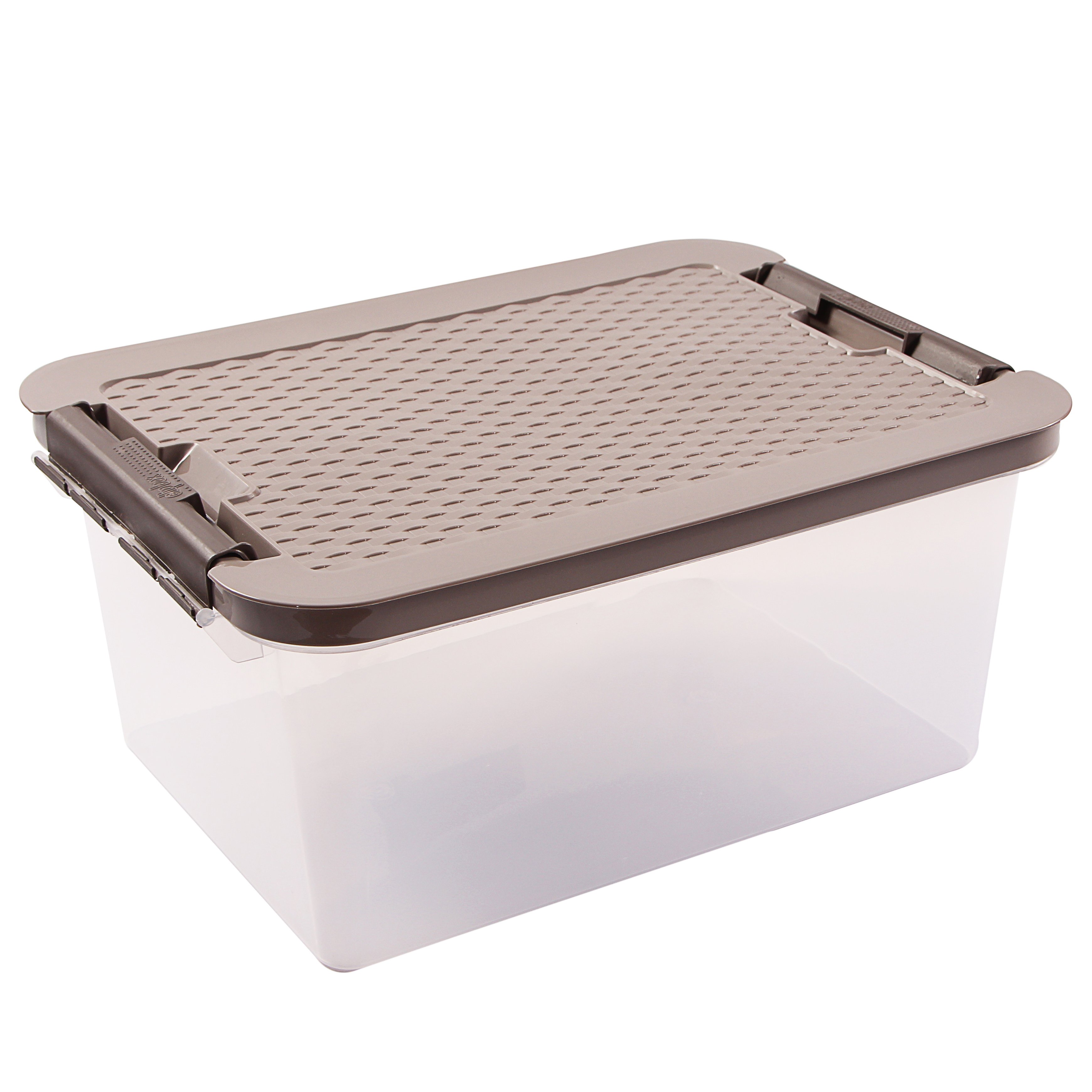 Ящик пластиковий з кришкою під ліжко Heidrun Intrigobox, 14 л, 40х29х18 см, сіро-коричневий (4604) - фото 1