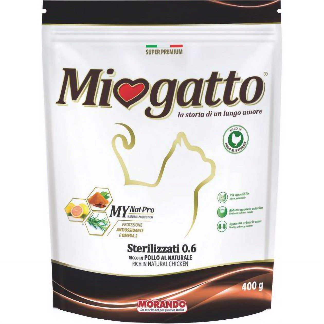 Сухой корм для стерилизованных кошек Morando MioGatto Sterilised, с натуральной курицей, 400 г - фото 1