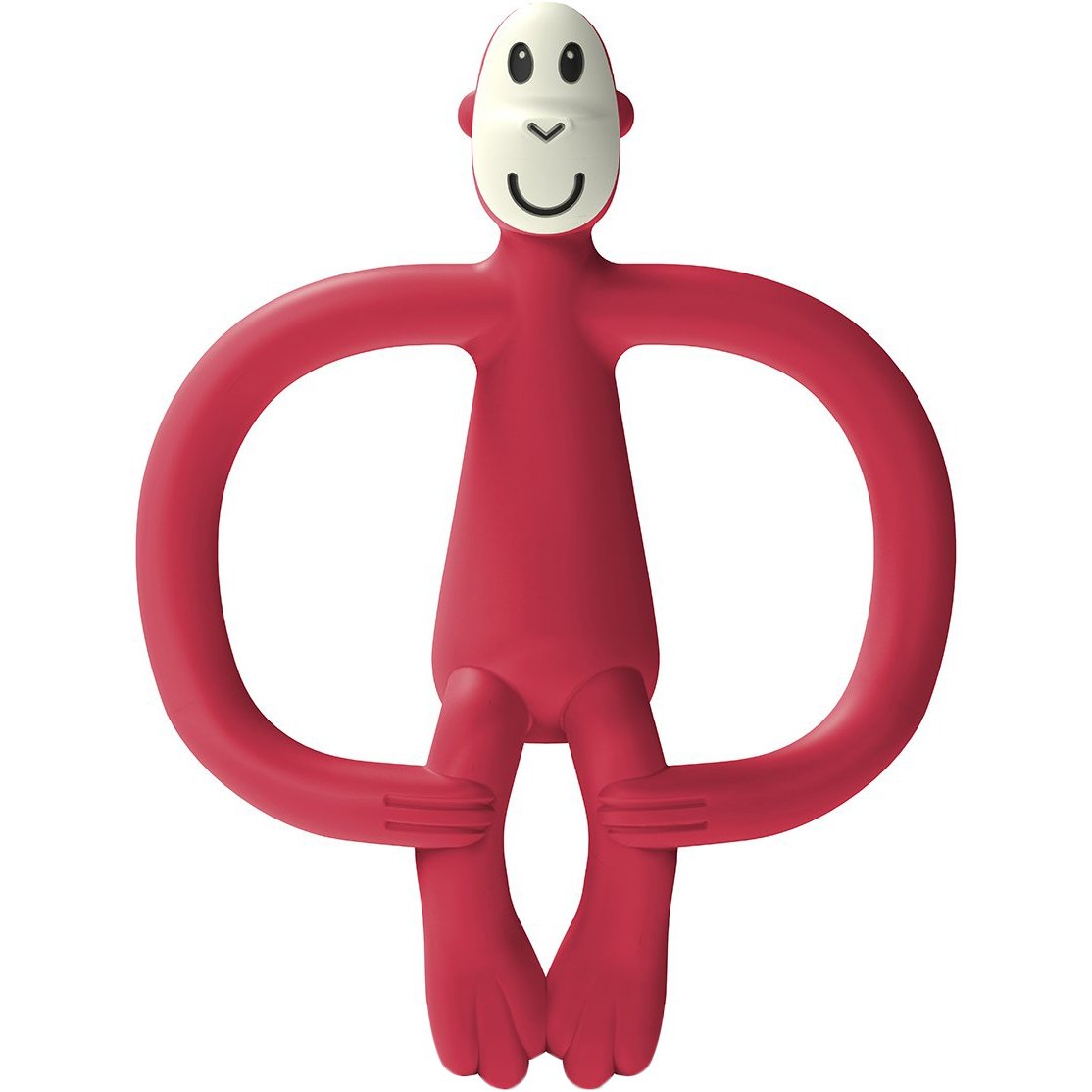 Іграшка-прорізувач Matchstick Monkey Мавпочка, без хвоста, 11 см, червона (MM-ONT-019) - фото 1