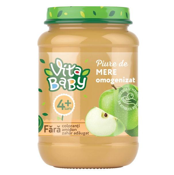 Пюре Vita Baby яблочное без сахара 180 г. Срок годности до 21.04.2024 - фото 1