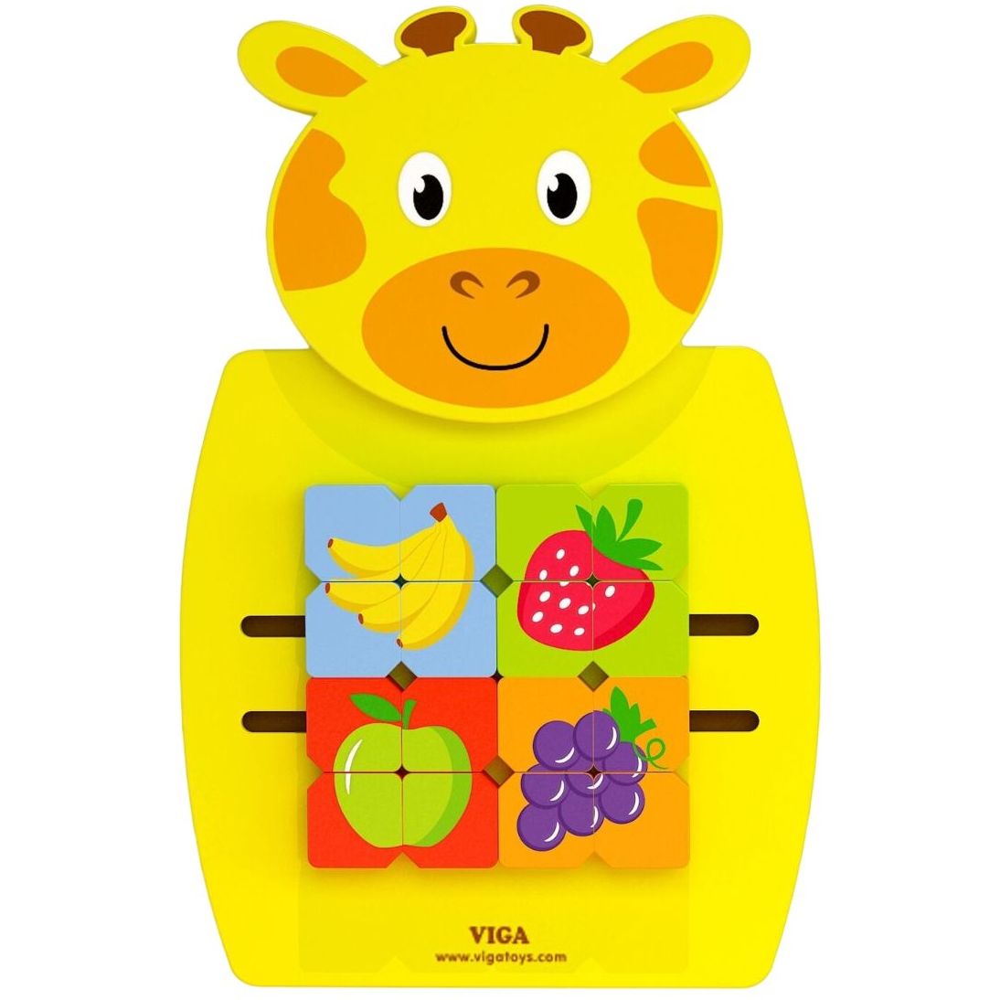 Бизиборд Viga Toys Жираф с фруктами, 16 элементов (50680) - фото 1