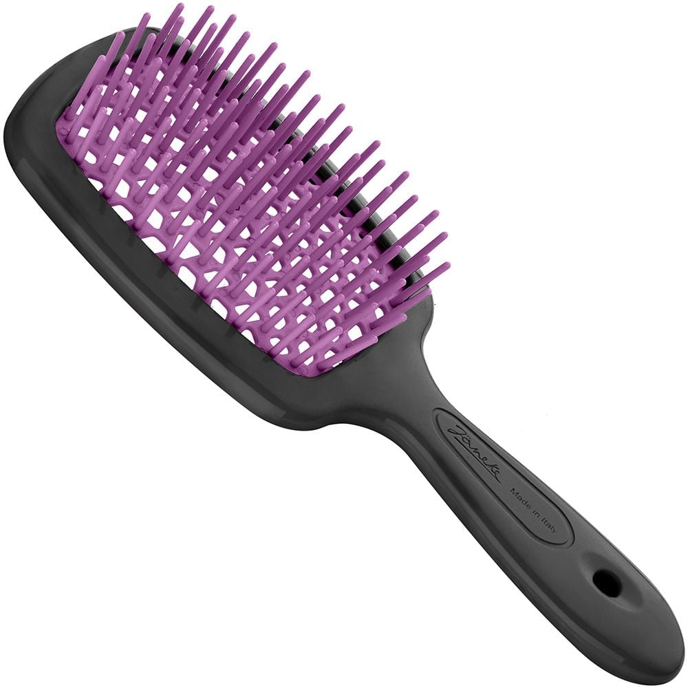 Щітка для волосся Janeke Small Superbrush, 17,5х7 см, чорна з фуксією - фото 1