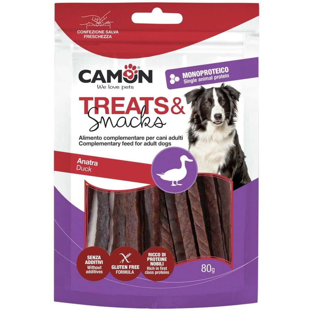 Ласощі для собак Camon Treats & Snacks Качині смужки 80 г - фото 1