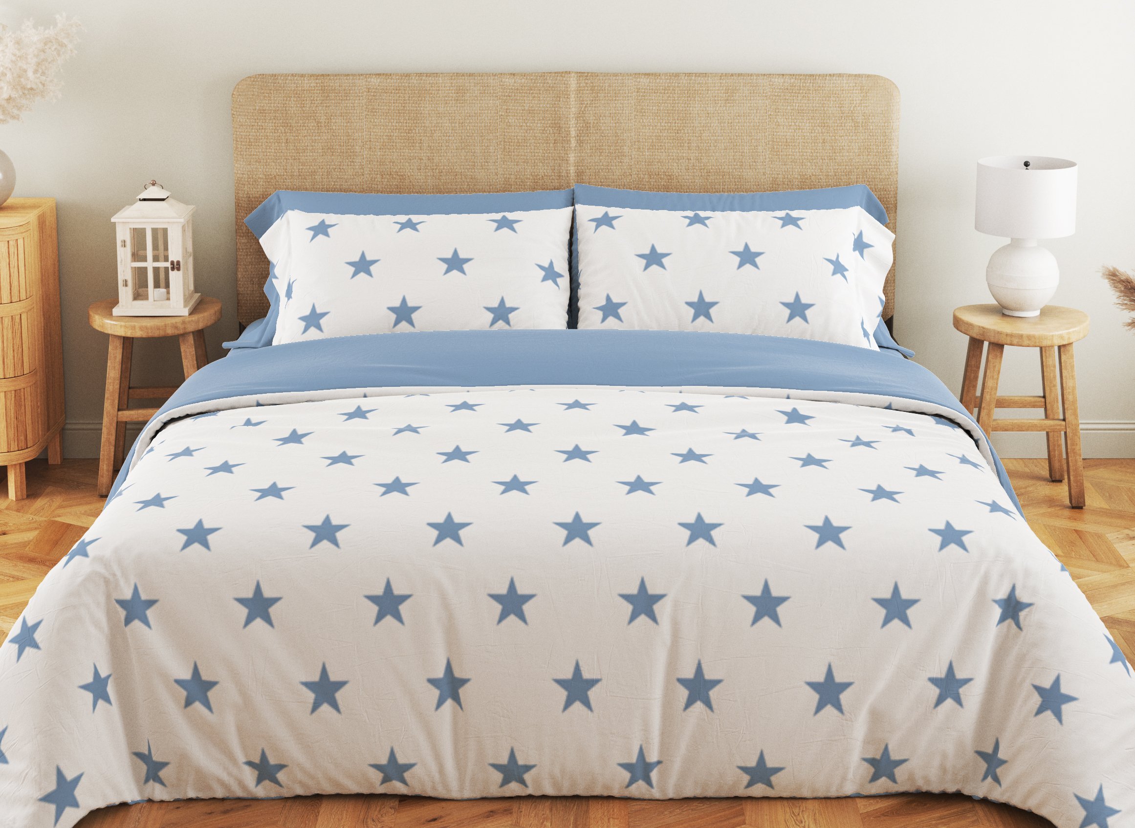 Комплект постільної білизни ТЕП Soft dreams Morning Star Blue двоспальний блакитний з білим (2-03858_25318) - фото 1