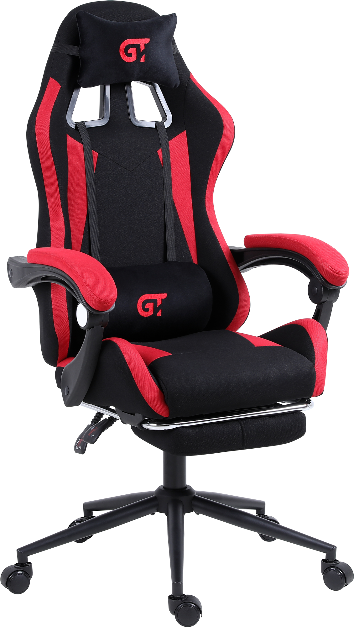 Геймерське крісло GT Racer чорне з червоним (X-2324 Fabric Black/Red) - фото 2