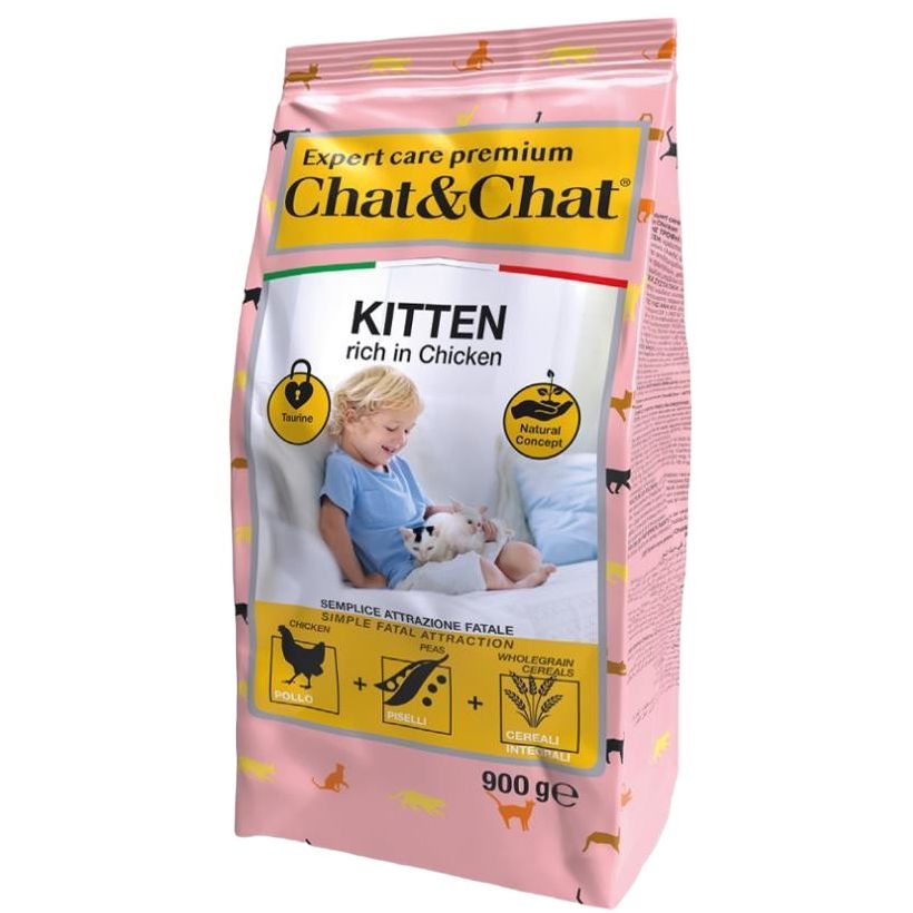 Сухой корм для кошек Gheda Chat&Chat Expert Kitten with chicken 900 г (GDA60776) - фото 1