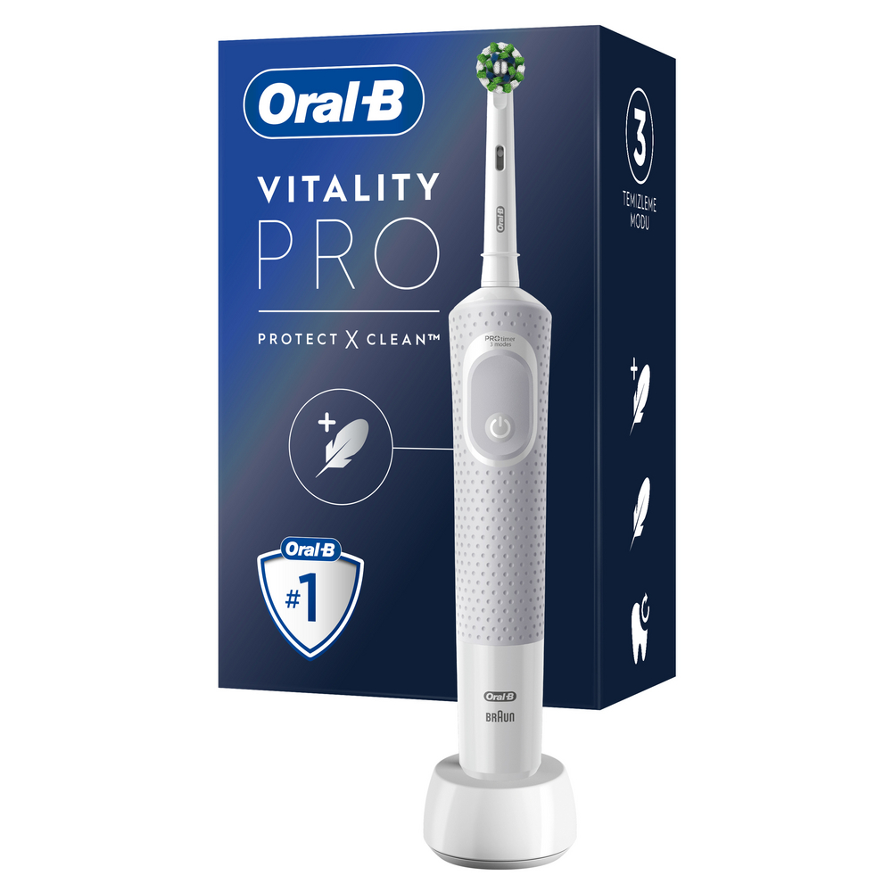 Електрична зубна щітка Oral-B Braun Vitality Pro Protect X Clean, біла - фото 2