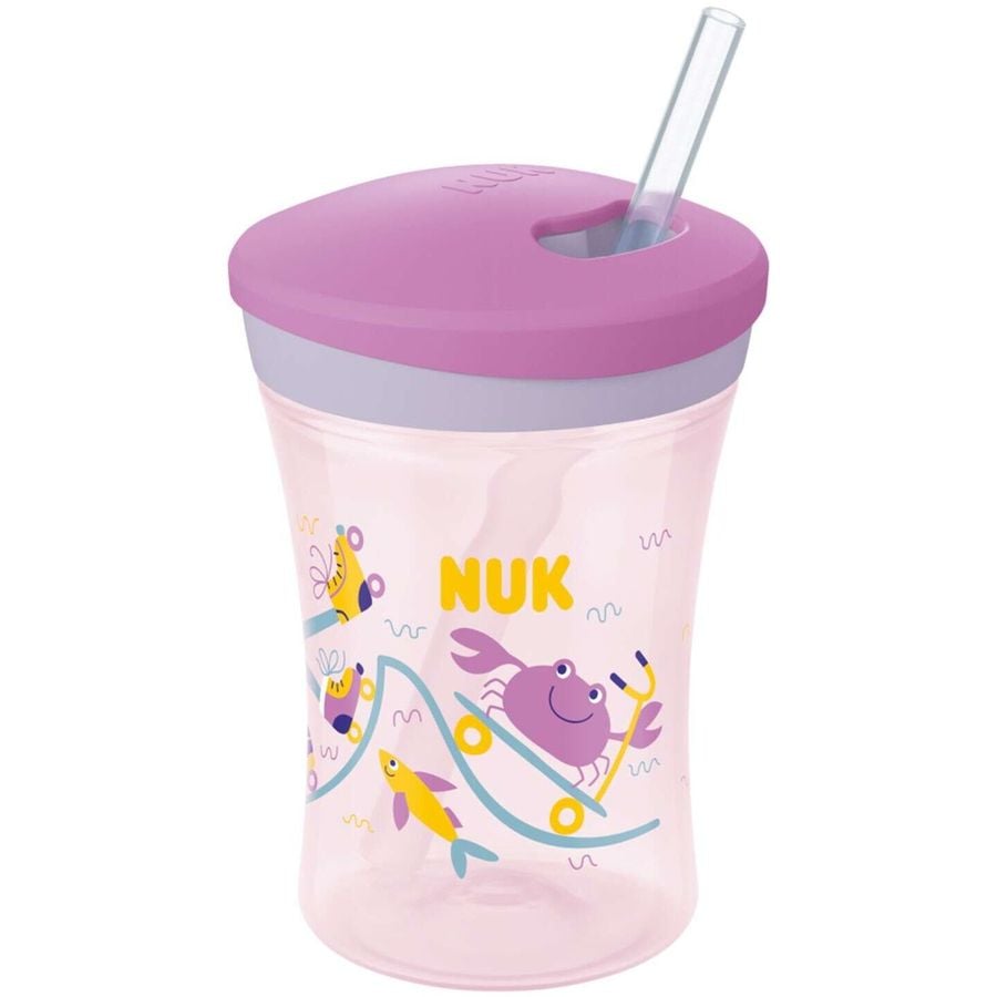 Фото - Бутылочки (поилки) NUK Поильник  Evolution Action Cup, 230 мл, рожевий  (3952422)