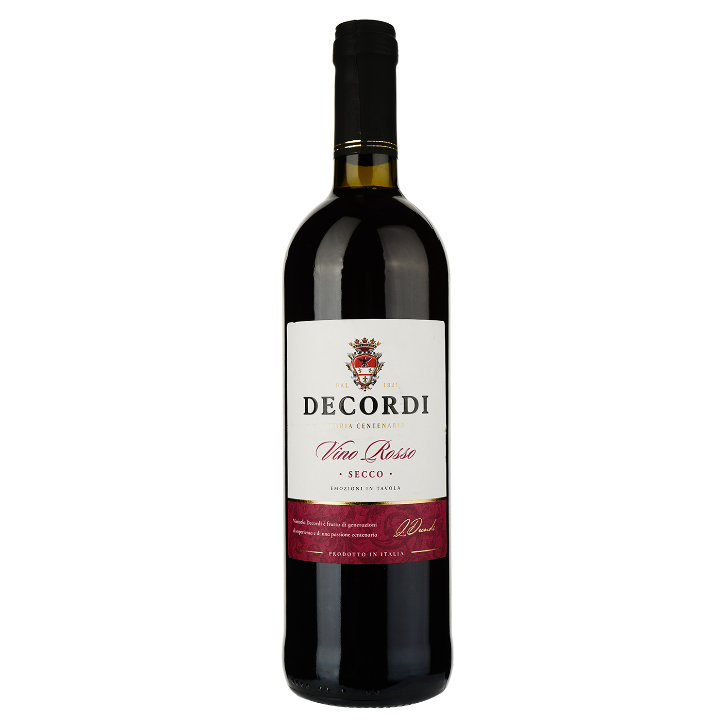 Вино Decordi Vino Rosso Secco, червоне, сухе, 10,5%, 0,75 л - фото 1