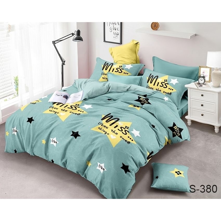 Комплект постельного белья TAG Tekstil с компаньоном 2-спальный Зеленый 000142161 (S380) - фото 1