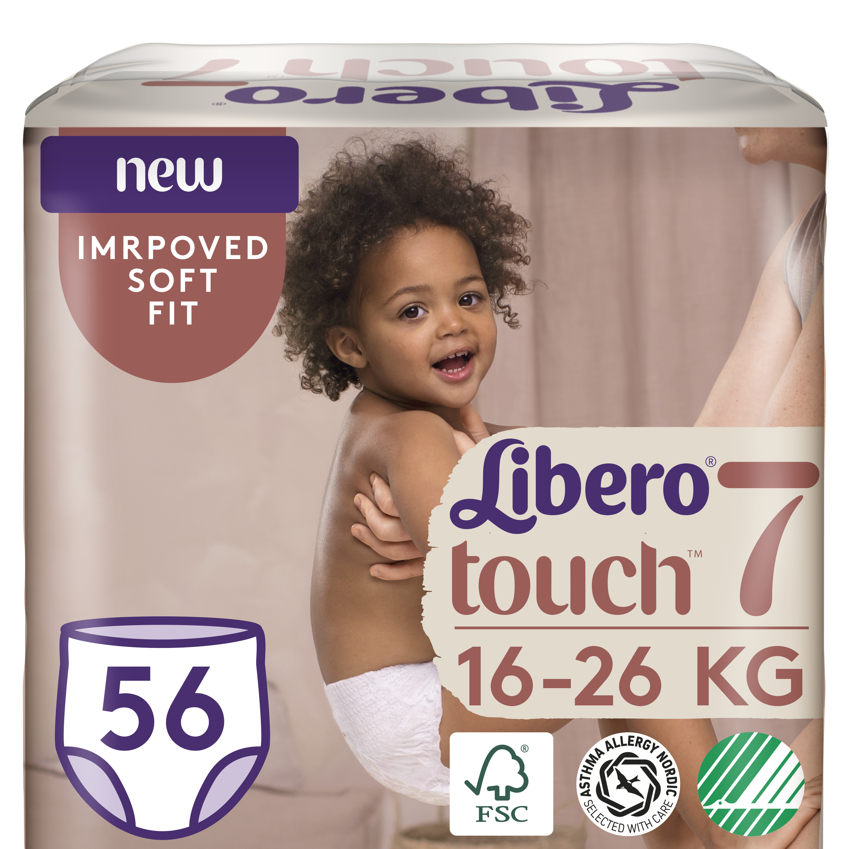 Набір підгузків-трусиків Libero Touch Pants 7 (16-26 кг), 56 шт. (2 уп. по 28 шт.) - фото 1