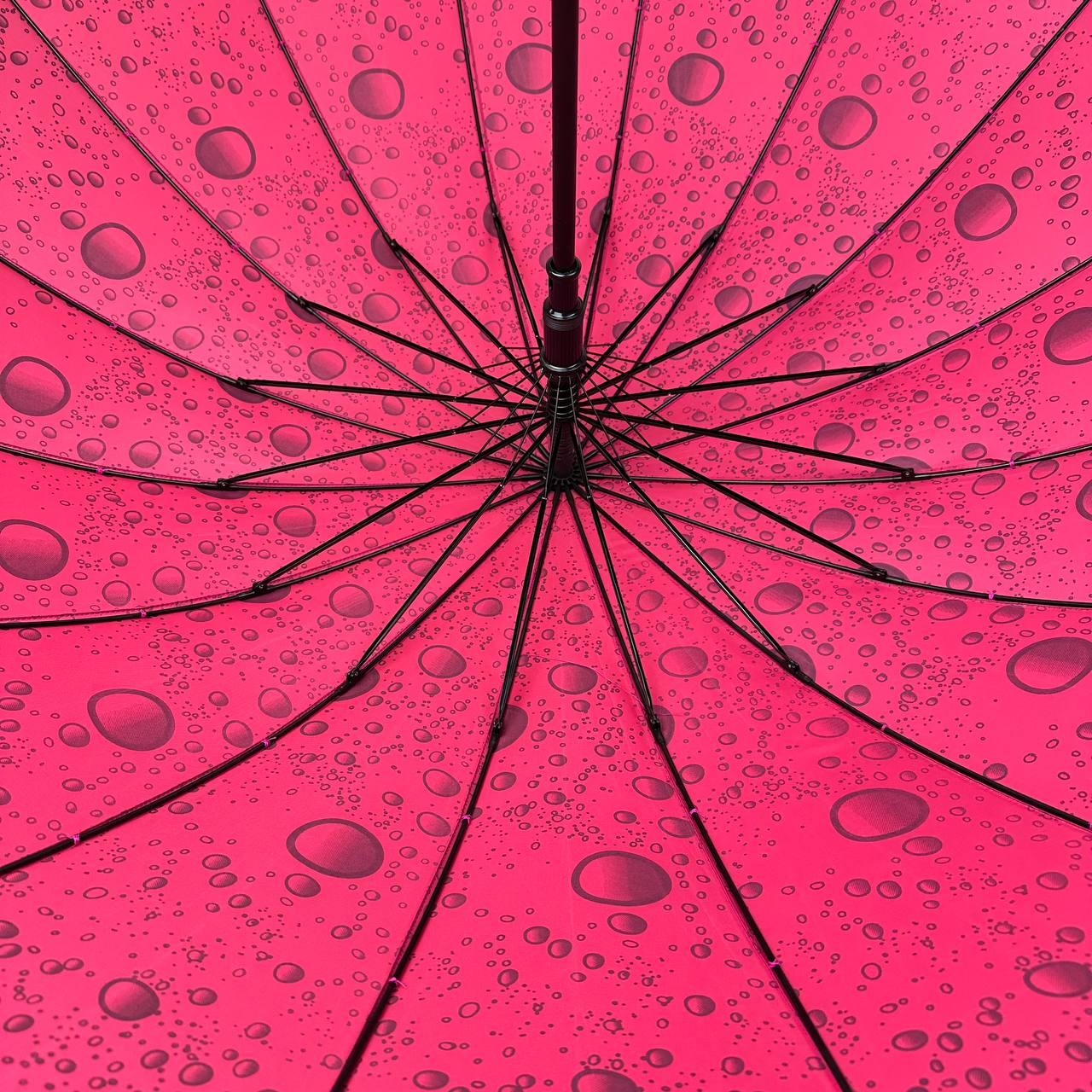Женский зонт-трость полуавтомат Toprain 98 см фуксия - фото 6