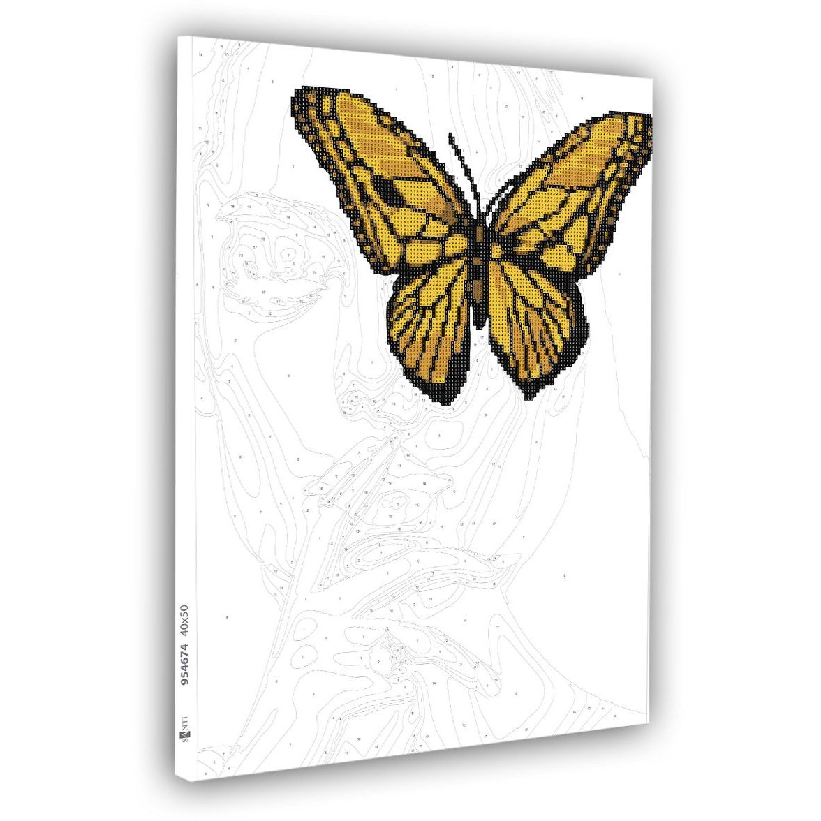 Картина по номерам Santi с алмазной мозаикой Девушка с золотой бабочкой 40х50 см - фото 2