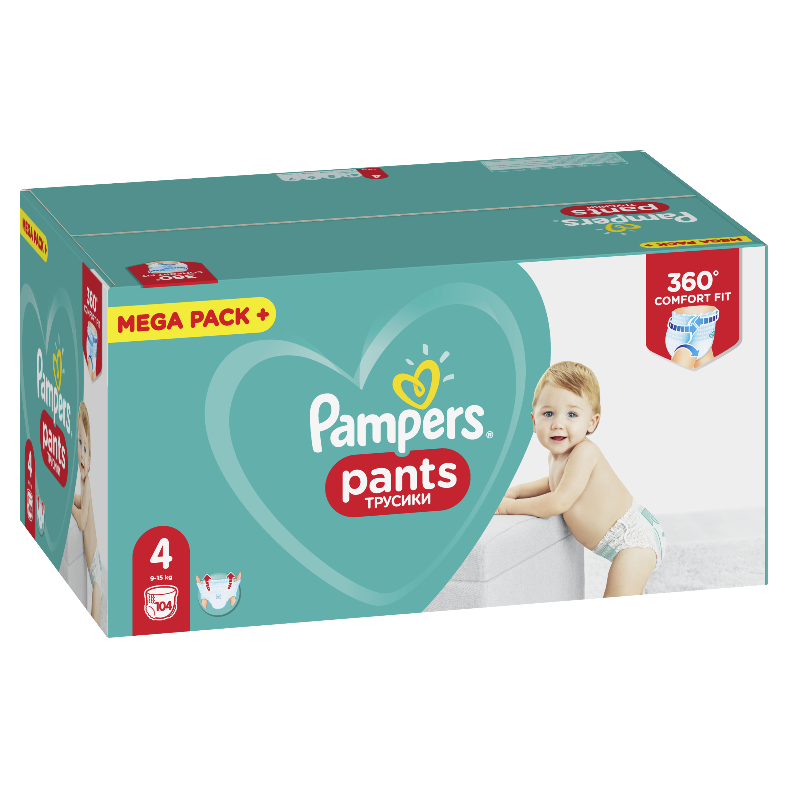 Підгузки-трусики Pampers Pants 4 (9-15 кг), 104 шт. - фото 3