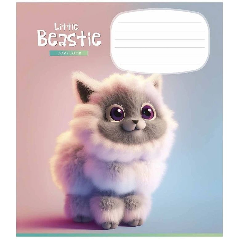 Тетрадь ученическая Little beastie Школярик 012-3248C-4 в косую линию 12 листов - фото 1