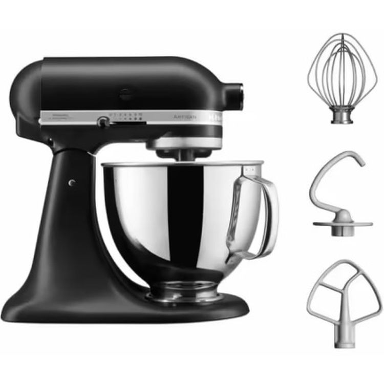 Планетарный миксер KitchenAid Artisan 4.8 л матовый черный (5KSM125EBM) - фото 3