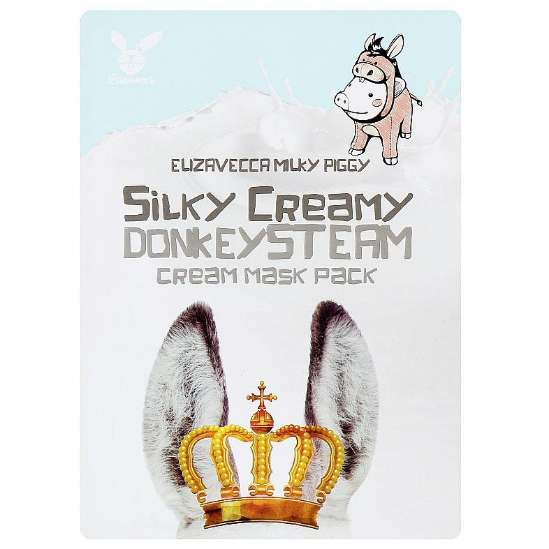 Тканинна маска для обличчя Elizavecca Silky Creamy donkey Steam Cream Осляче молоко, 1 шт. - фото 1