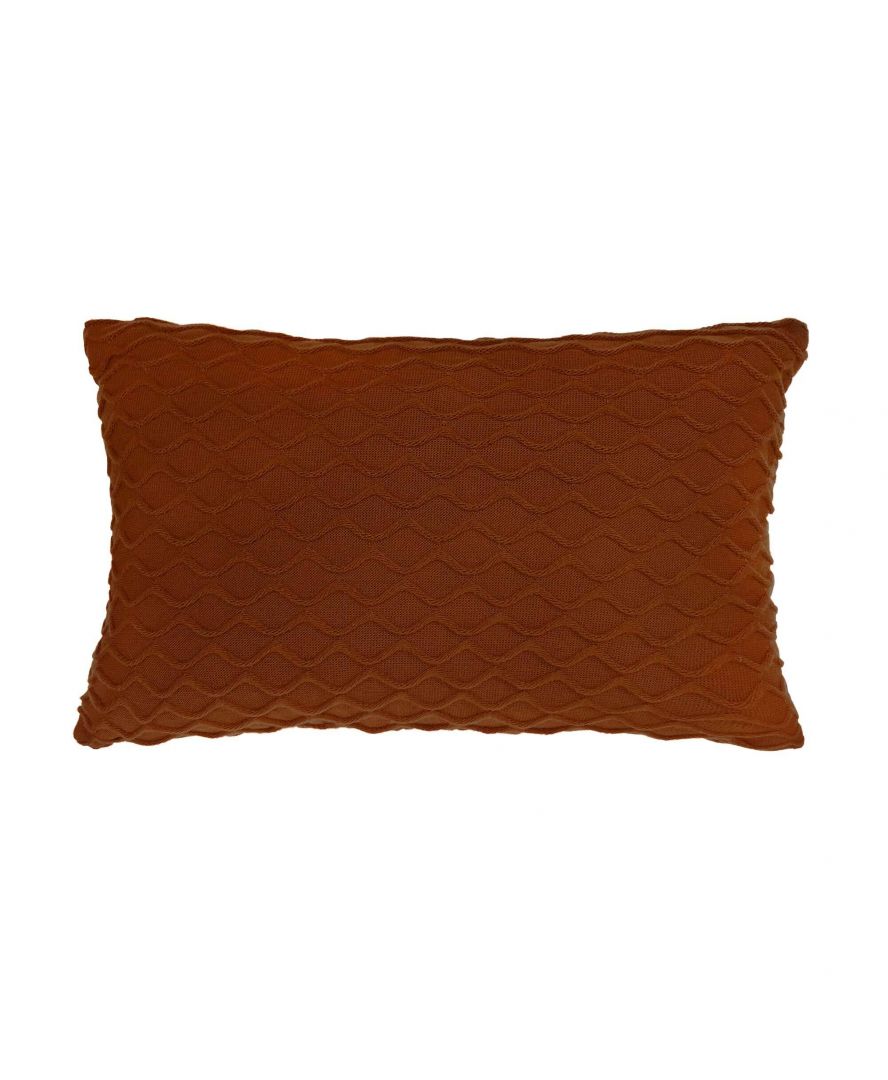 Подушка в`язана Прованс Хвиля, 45х30 см, коричневий (25057) - фото 1