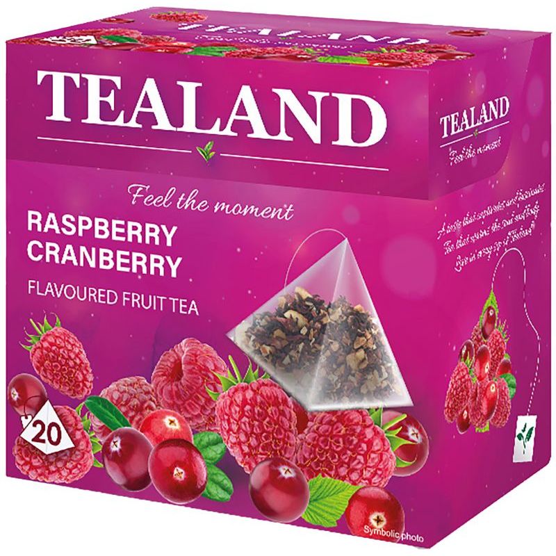 Чай фруктовий Tealand Aspber&Cranberry, малина та журавлина, в пірамідках, 40 г - фото 1