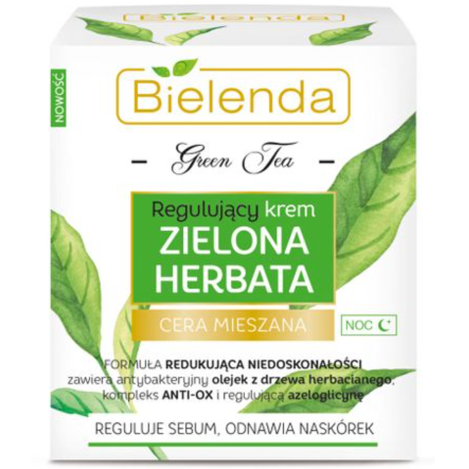 Регулюючий нічний крем для обличчя Bielenda Зелений чай, 50 мл - фото 1