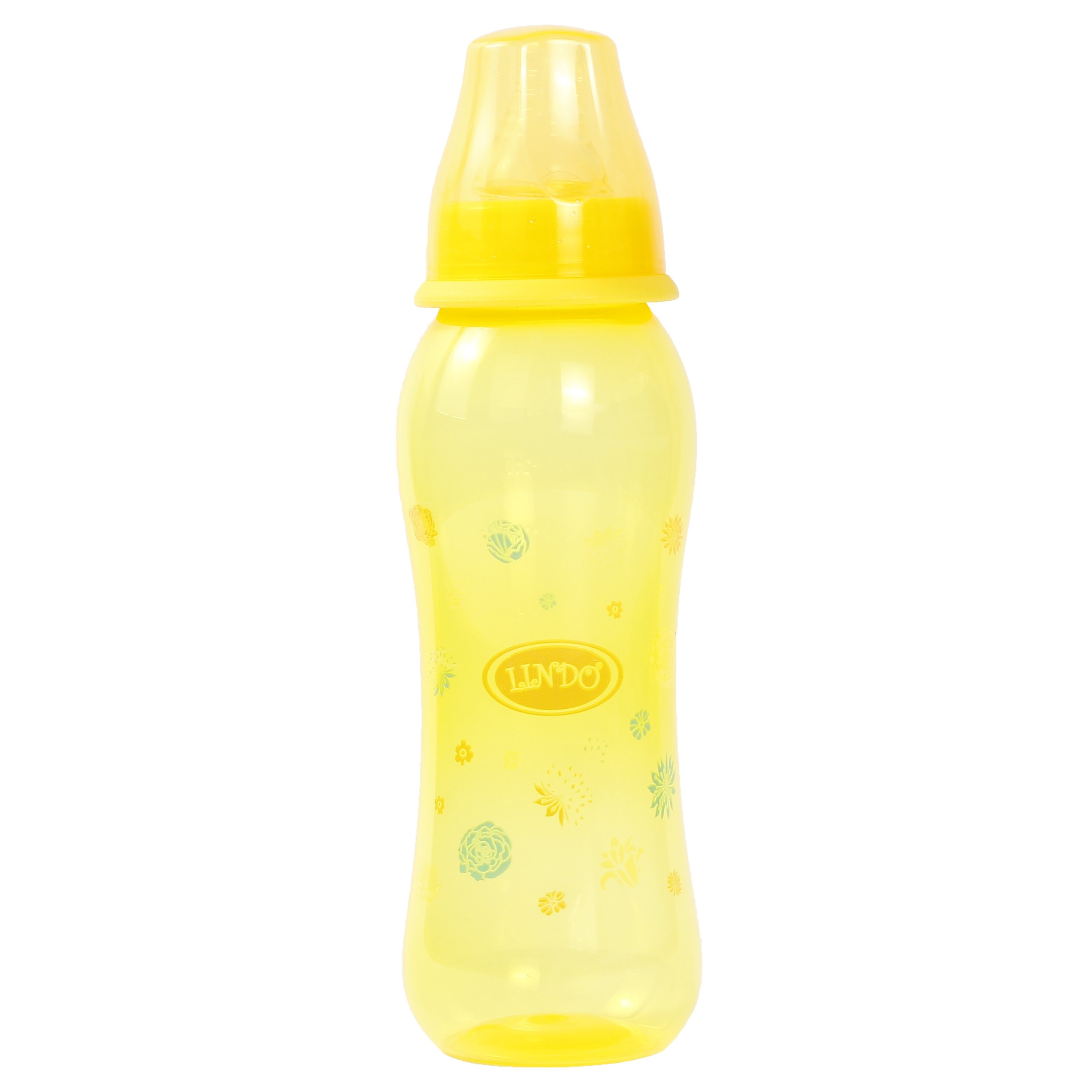 Пляшечка для годування Lindo, вигнута, 250 мл, жовтий (Li 134 жовт) - фото 1