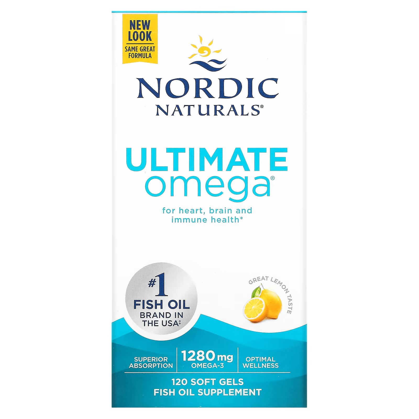 Рыбий жир Nordic Naturals Ultimate Omega со вкусом лимона 1280 мг 120 капсул - фото 2