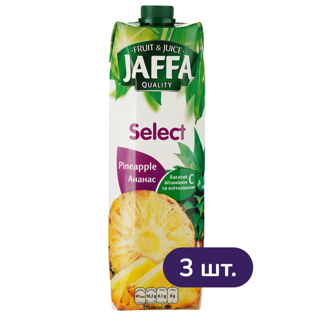 Нектар Jaffa Select Ананасовий 950 мл x 3 шт. - фото 1