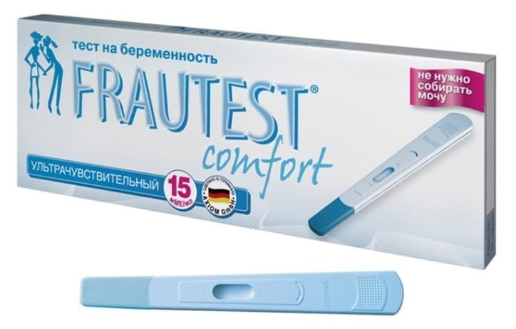 Тест-кассета с колпачком для определения беременности Frautest Сomfort - фото 1
