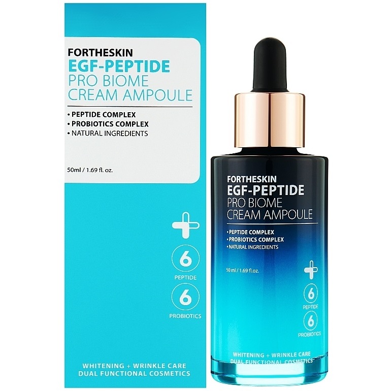 Крем-сироватка для обличчя Fortheskin EGF Peptide Pro Biome Cream Ampoule Антивікова, 50 мл - фото 2