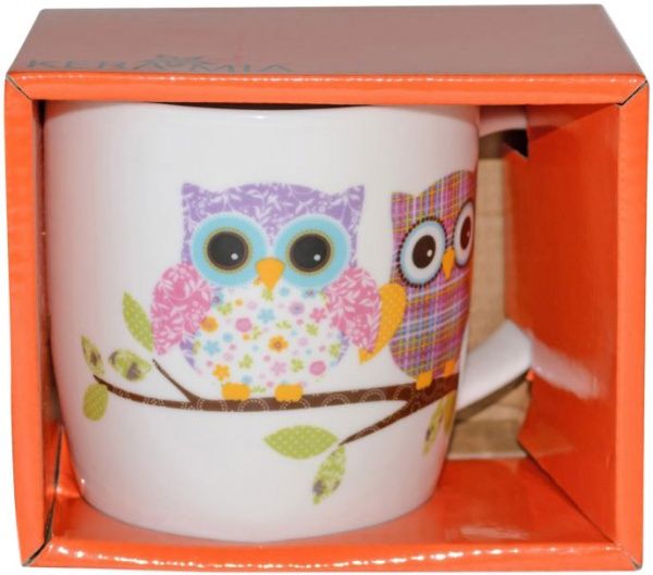 Чашка Keramia Цветные совы в полосочку и клетку, в подарочной упаковке, 415 мл (21-272-047) - фото 2