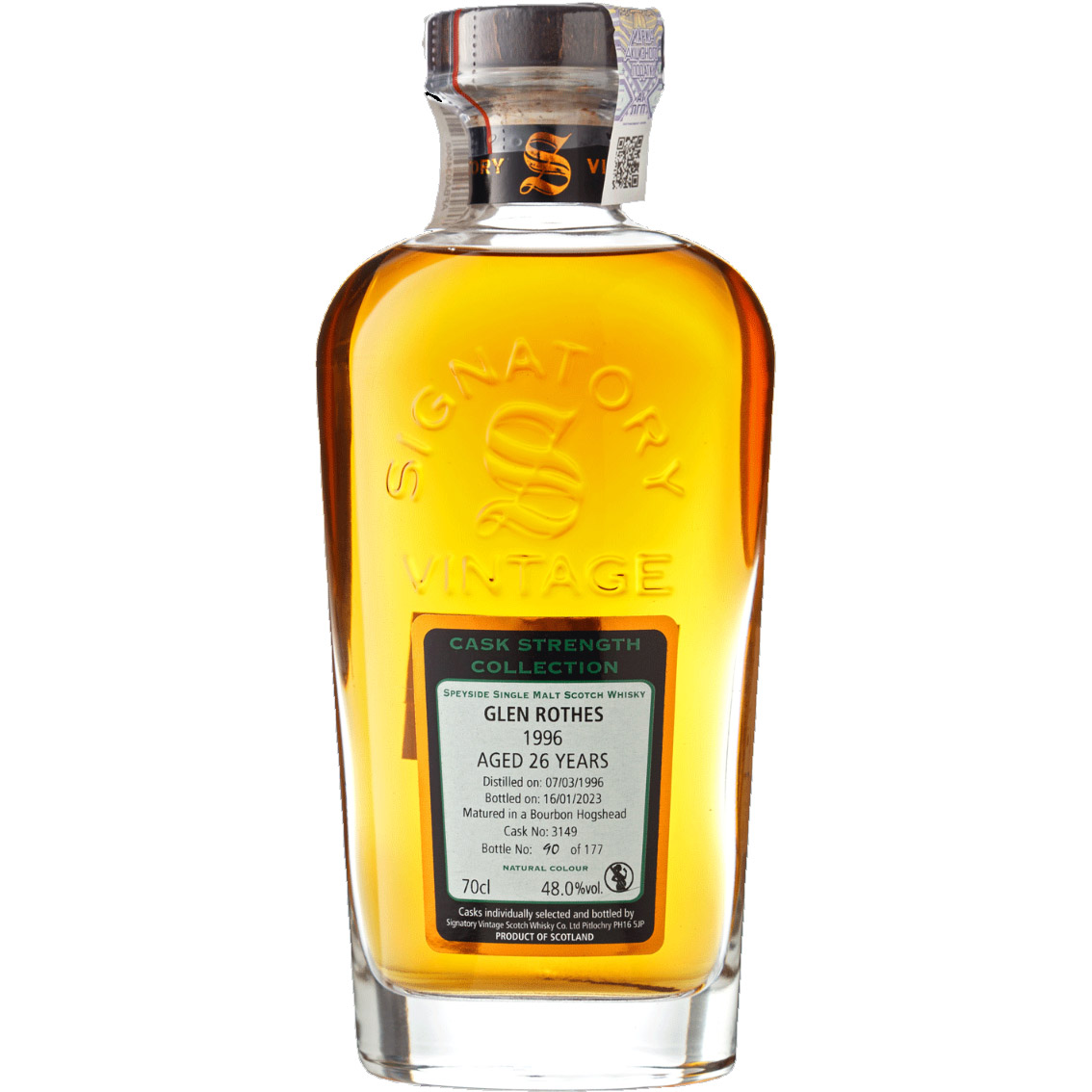 Виски Signatory Glen Rothes Cask Strength Collection 26 yo Single Malt Scotch Whisky 48% 0.7 л - фото 1