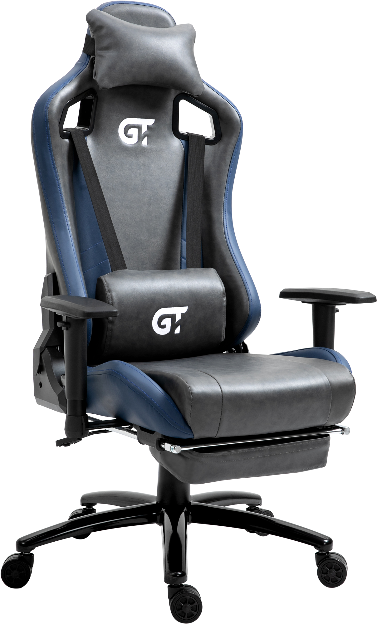 Геймерское кресло GT Racer черное с синим (X-5105 Black/Blue) - фото 4