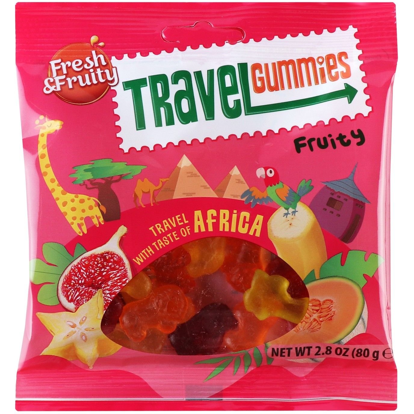 Цукерки Wawel Travel Gummies Africa з фруктовим смаком 80 г (925514) - фото 1