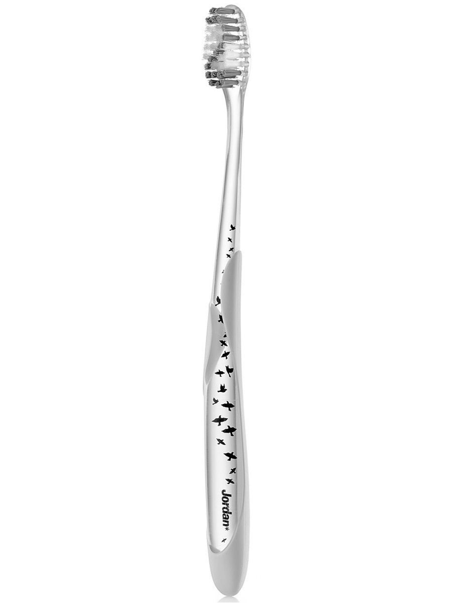 Дизайнерская зубная щетка Jordan Individual Reach, белый с птицами - фото 2