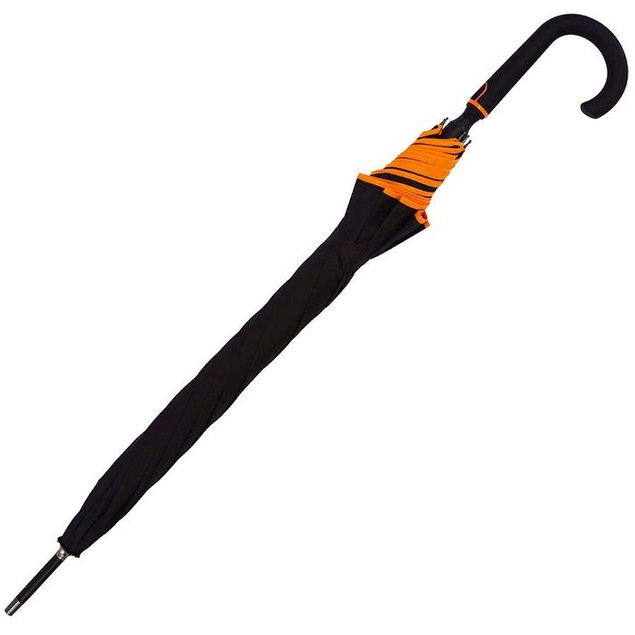 Зонт-трость Bergamo Line черный с оранжевым (7130010) - фото 2