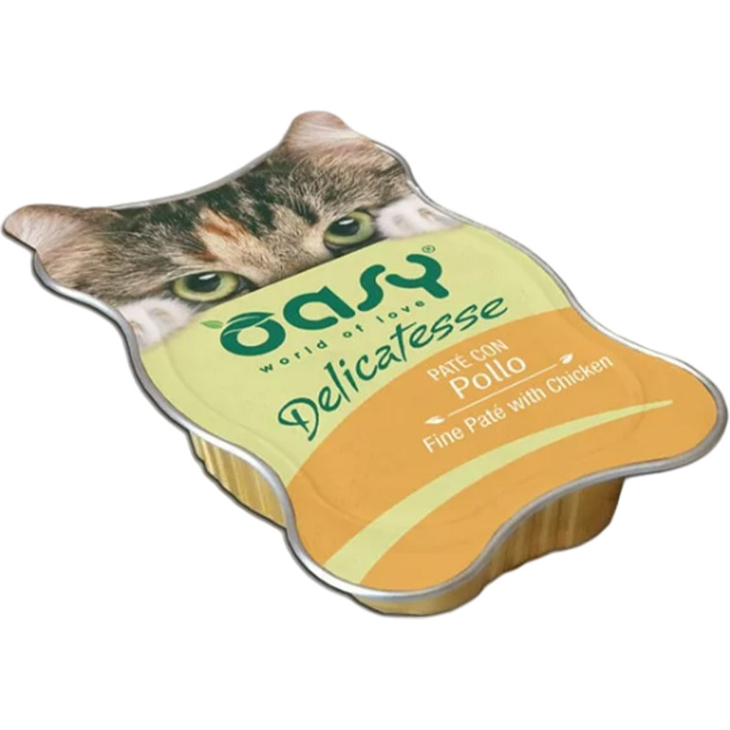 Вологий корм для дорослих котів Oasy паштет з куркою 85 г - фото 1