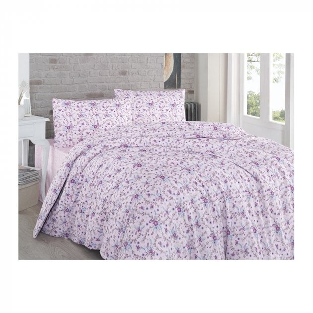 Комплект постельного белья Brielle 709 V3, ранфорс, полуторный (240х160), светло-розовый (2000022093385) - фото 1