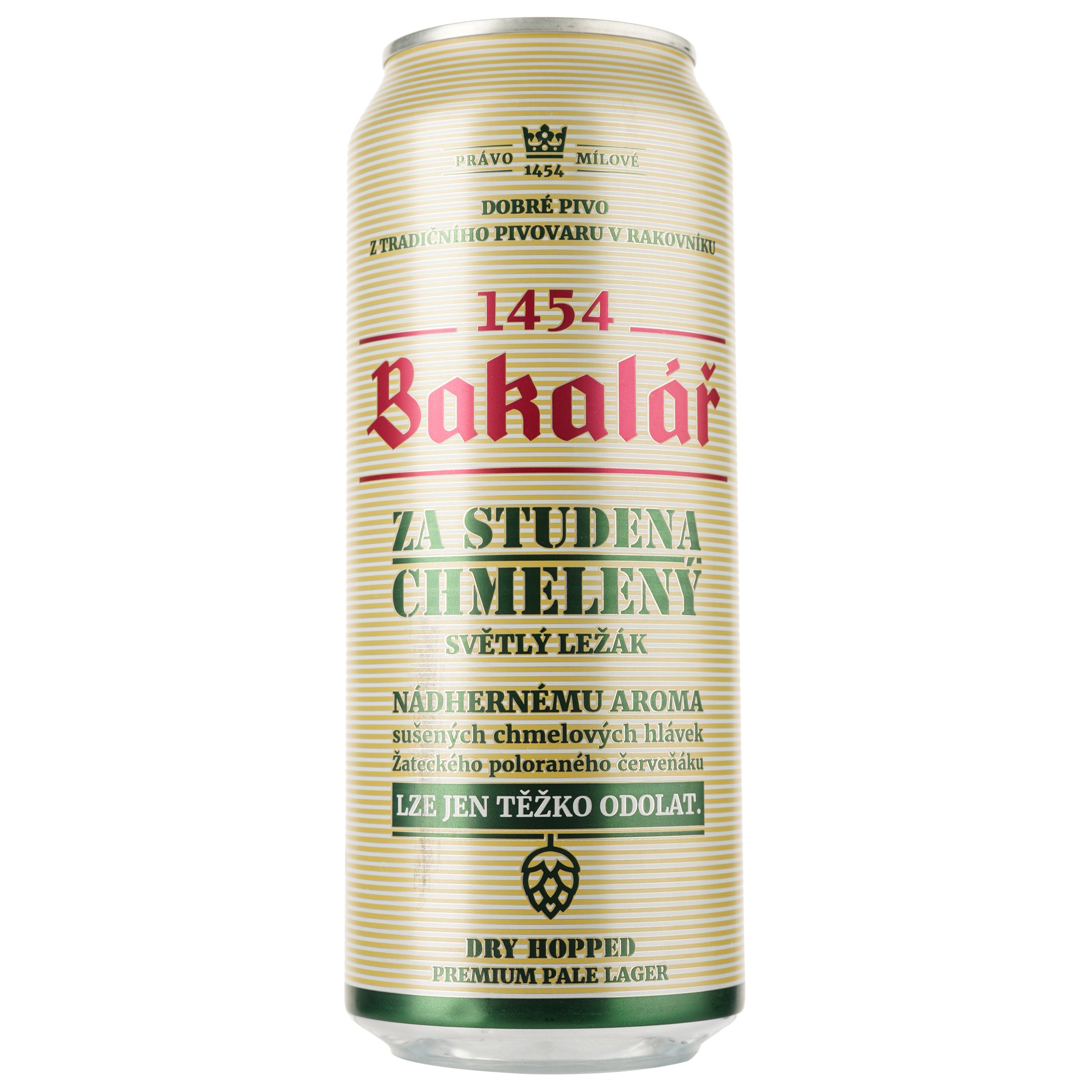 Пиво Bakalar Dry Hooped lager, светлое, ж/б, 5,2%, 0,5 л - фото 1