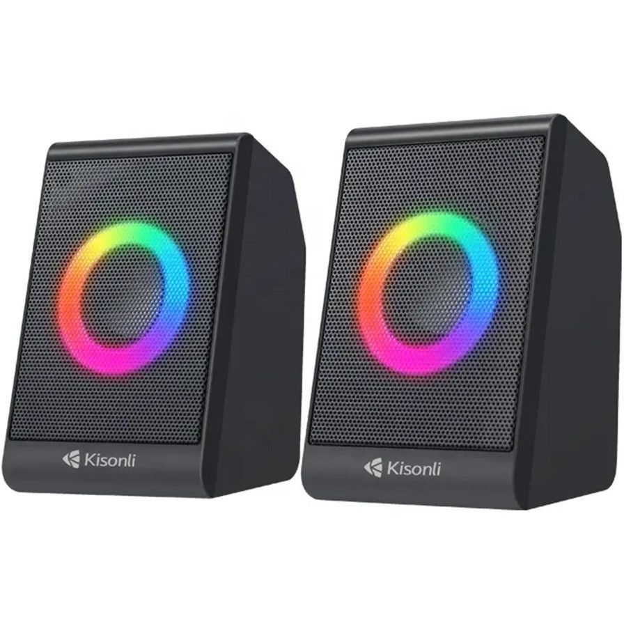 Компьютерные колонки Kisonli X12 RGB Black - фото 1