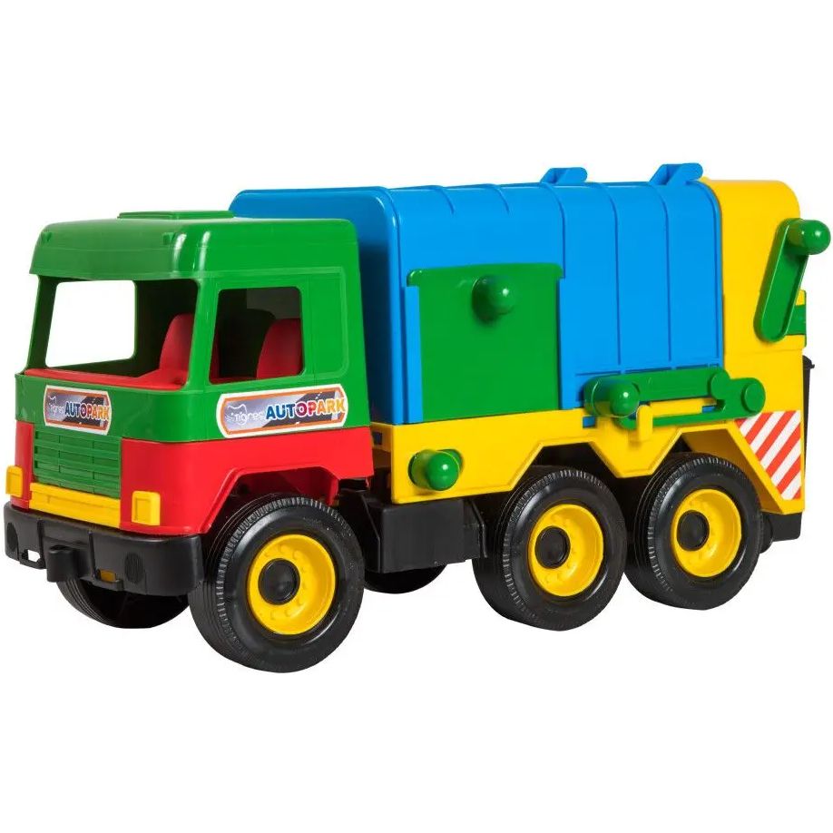 Машинка Tigres Middle Truck Мусоровоз 42 см зеленая с синим (39224) - фото 1