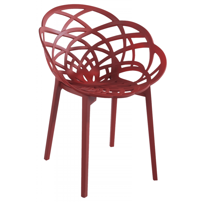 Крісло Papatya Flora, матова червона цегла сидіння, ніжки матова цегла (816816) - фото 1