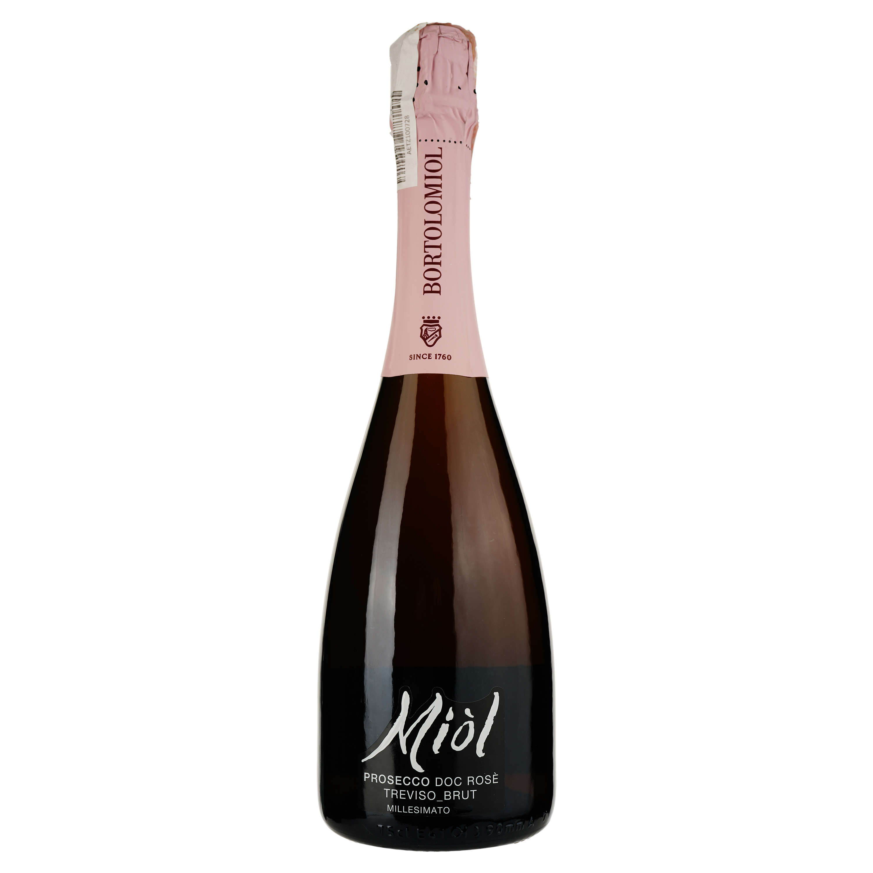 Вино игристое Bortolomiol Miol Rose Prosecco DOC Treviso Brut Millesimato, розовое, брют, 11,5%, 0,75 л (Q0720) - фото 1