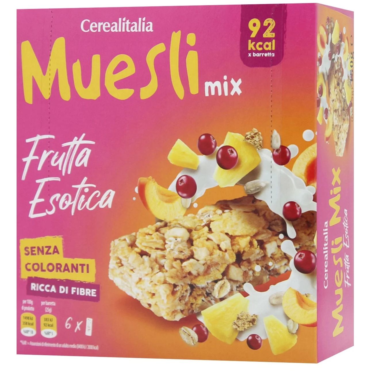 Батончик Cerealitalia Muesli Mix Екзотичні фрукти зерновий 150 г (6 шт. х 25 г) - фото 1